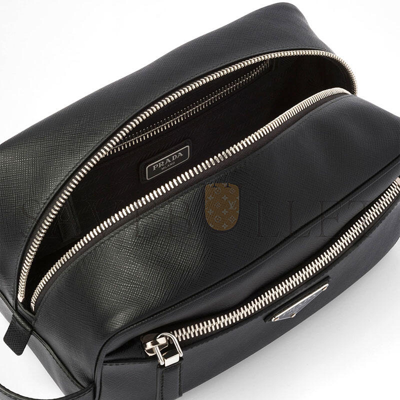 PRADA SAFFIANO LEATHER TRAVEL POUCH 2NA819 (22*12.5*11cm) PRADA SAFFIANO LEATHER TRAVEL POUCH 2NA819 (22*12.5*11cm)